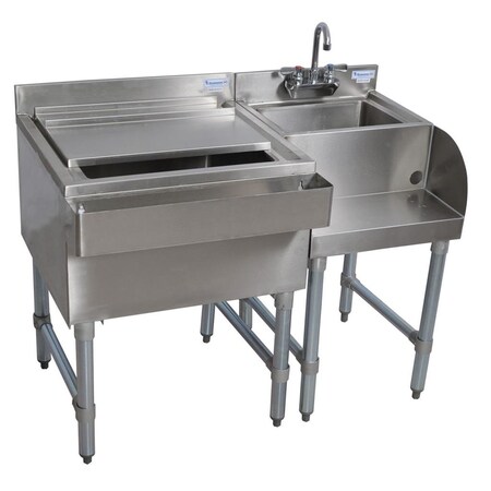 Bk Resources Stainless Steel 42" Under Bar Blender/Ice Bin Workstation 21" BKUB-WS-BSIB-42-GS
